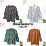 Bymeldev Stripes Top Kaos Lengan Panjang Salur Nonbusui dan Busui